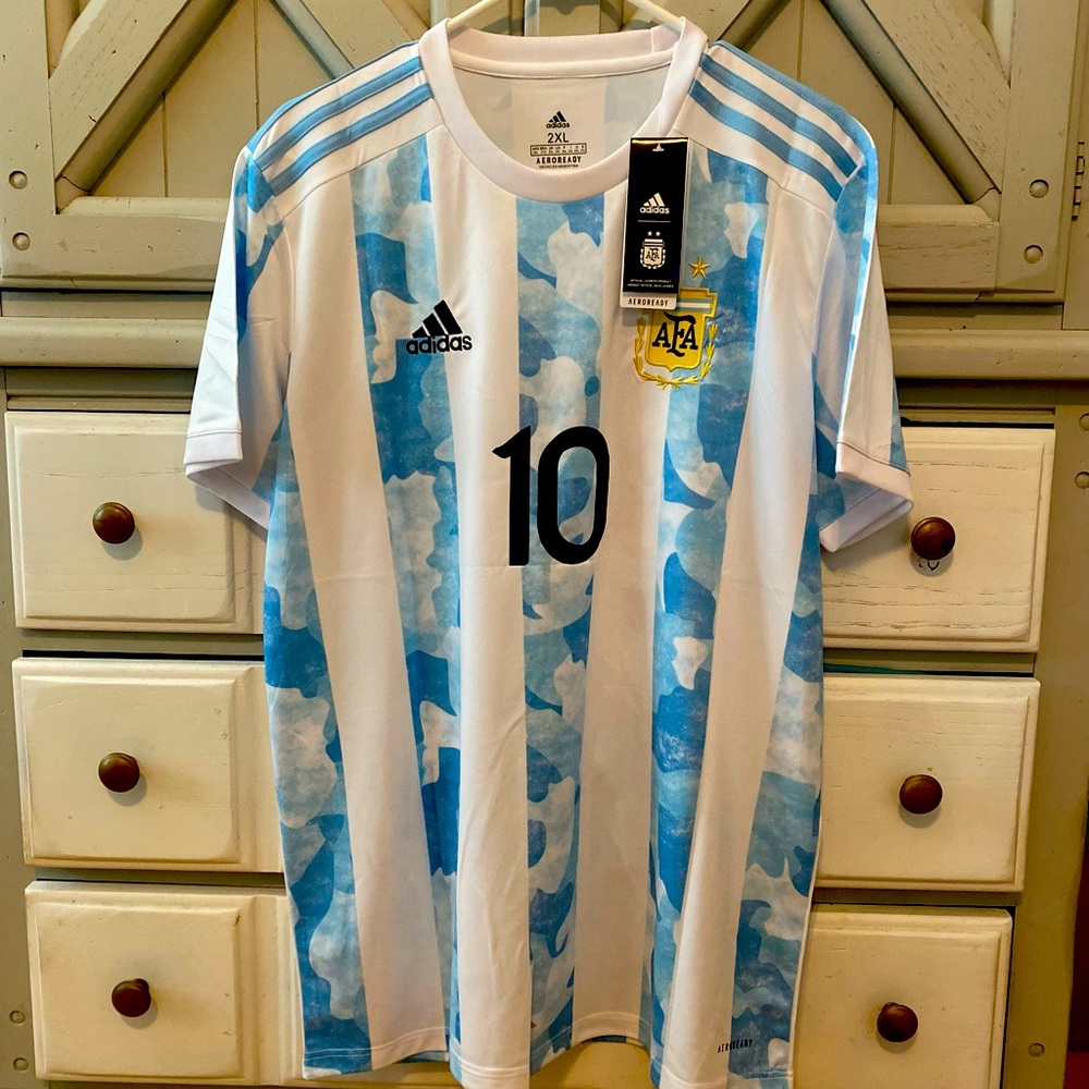 Messi Argentina 2021 American Cup Soccer Jersey